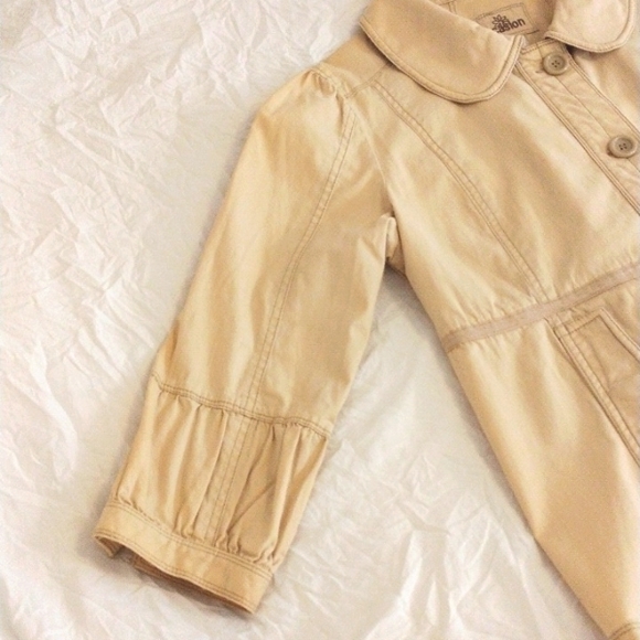 Caslon Spring Jacket BEIGE 3/4 Puff Sleeves Lightweight Nordstroms Jrs. Large - Picture 6 of 13